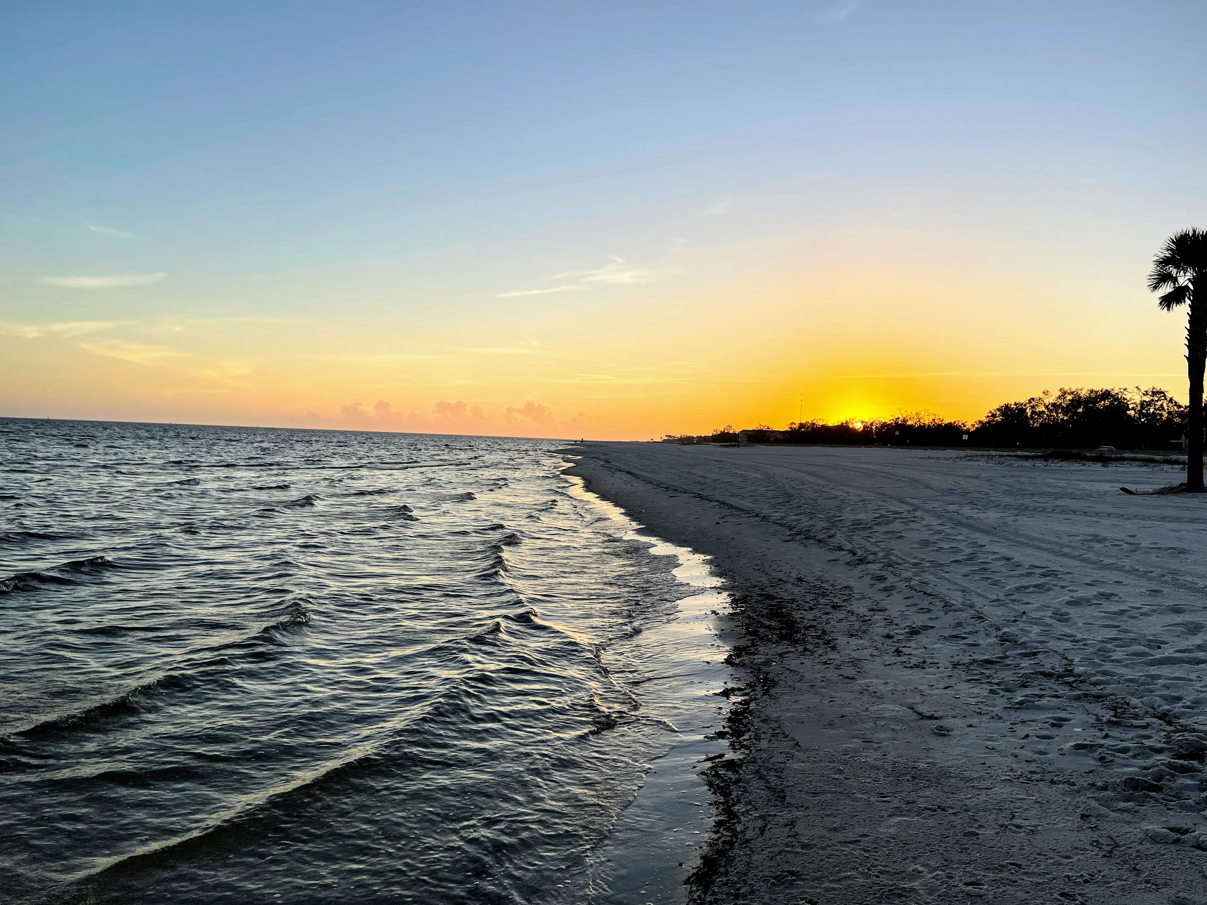 Mississippi Gulf Coast beach at sunset